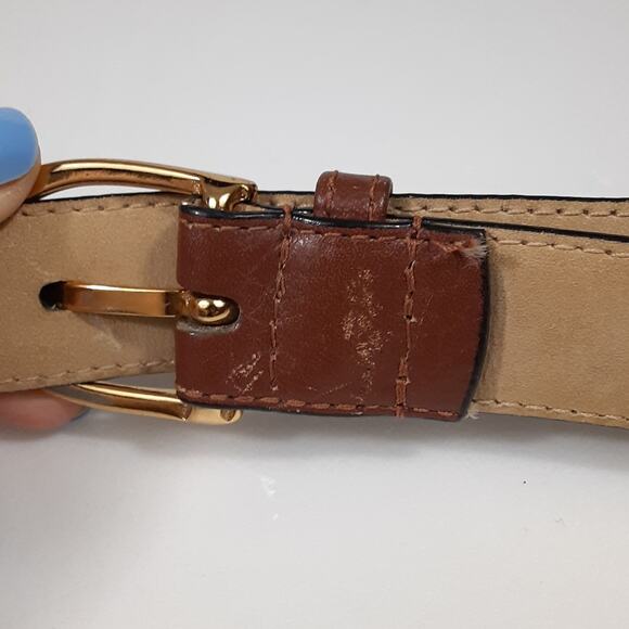 Vintage Neil Martin Genuine Leather Belt Lt Brown Brass Buckle Sz 34 Minimalist main image 11